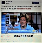 USA, US, EEUU, ELECTION, ELECCIONES, GOP, MAGA. ELIZABETH WARREN RIPS TRUMP OVER TAX RETURNS. THE ISSUE IS NOT&nbsp;OVER