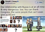 Our relationship with Russia is at an all-time & very dangerous low. You can thank Congress, the same people that can’t even give us HCare.Trump,Putin,Rusia,FBI,CIA,Clinton,Mueller