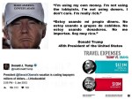 Trump on pace to surpass 8 years of Obama’s travel spending in 1 year. En 1 año Trump gastará más dinero en viajes que Obama en 8 años.TAX,TAXES,CORRUPTION,CORRUPCIÓN