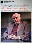 FERNANDO ANTONIO RUANO FAXAS. IMAGOLOGÍA, POLÍTICA, ELECCIONES, DICTADURAS, MUERTOS, DESAPARECIDOS, ECONOMÍA, POBREZA. No hay error que no se haya cometido en Argentina,&nbsp;Ar