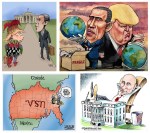 DONALD TRUMP, BARACK OBAMA, VLADIMIR PUTIN, UNITED STATES, ELECTION, ELECTIONS, RUSSIA, MUELLER, FBI, MAGA, LEADERSHIP, MANAGEMENT, WORLD,&nbsp;CARTOON