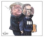 Michael de Adder, cartoon. Donald Trump, Constitution, Capitol, Terrorism, Coup, Election, GOP, MAGA, Putin, Russia, Hillary, Clinton, Joe Biden, FBI, CIA, DOJ, DHS, Proud Boys, Oath Keepers, Militia,&nbsp;QAnon